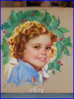 Shirley Temple Vintage Original Pastel Painting From Margaret Meisinger Priv Col