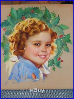 Shirley Temple Vintage Original Pastel Painting From Margaret Meisinger Priv Col