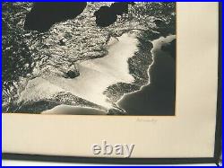 Signature is Bob Werling-Framed Black and White Photo of Coastal Rocks 20x24