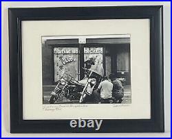 Signed Original Ted Williams Jazz Photograph Chicago Motorcycle Club Harley B&W