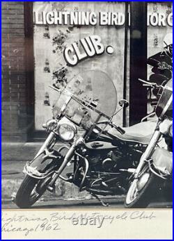 Signed Original Ted Williams Jazz Photograph Chicago Motorcycle Club Harley B&W