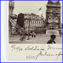 Soldiers Sailors Monument Construction Photo c1898 Indianapolis Indiana IN B1594