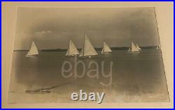 Tampa FL Yacht Club Race 8x10 B&W Albumen Photo 1920 Florida Sailboat Regatta