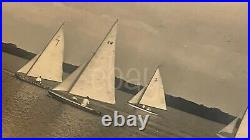 Tampa FL Yacht Club Race 8x10 B&W Albumen Photo 1920 Florida Sailboat Regatta