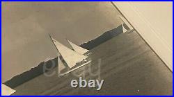 Tampa FL Yacht Club Race 8x10 B&W Albumen Photo 1920 Florida Sailboat Regatta