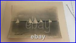 Tampa FL Yacht Club Race 8x10 B&W Albumen Photo 1920 Florida Sailboat Regatta