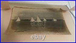 Tampa FL Yacht Club Race 8x10 B&W Albumen Photo 1920 Florida Sailboat Regatta