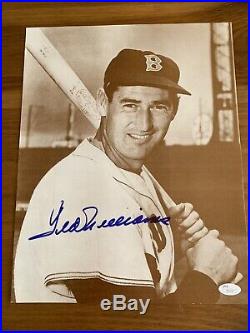 Ted Williams Autographed Signed 11x14 Vintage B&W Photo JSA Cert Free Ship