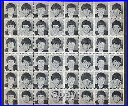 The Beatles 5 Black & White 1964 Photo Stamp Sheets FAB 240 STAMPS OLD STOCK SEE