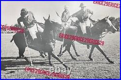 Three Polo Players On Horses Equestrian Polo OOAK B/W Photograph 16 x 20