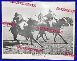 Three Polo Players On Horses Equestrian Polo OOAK B/W Photograph 16 x 20