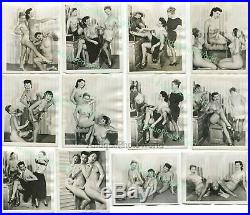 Three nude women posing fun vintage 12 photo lot