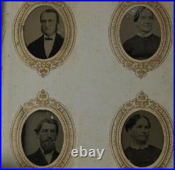 Tintype photo album miniature 41 gem 1 in Civil War Era portraits 1800 antique