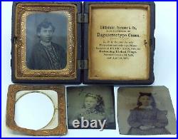 Tintype photographs in Union case of Boy and Girl