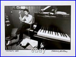 Tom Waits, 1980 original black and white photograph by Henry Diltz signed RARE
