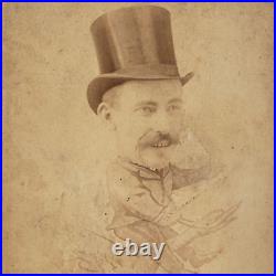 Top Hat Man Riding Bird Cabinet Card c1885 Trick Photography Leesville Ohio A833