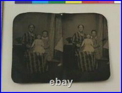 Uncut Mother Daughter Doll Tintype Photo