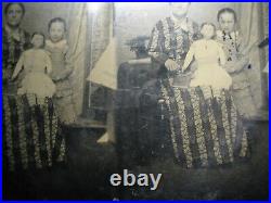 Uncut Mother Daughter Doll Tintype Photo