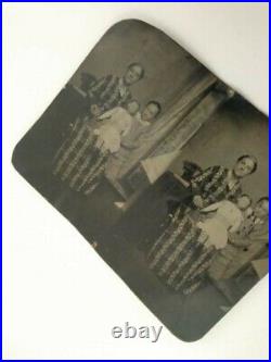 Uncut Mother Daughter Doll Tintype Photo