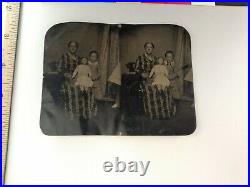 Uncut Mother Daughter Doll Tintype Photo