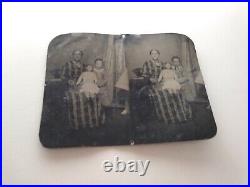 Uncut Mother Daughter Doll Tintype Photo