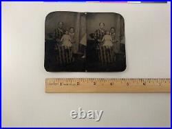 Uncut Mother Daughter Doll Tintype Photo