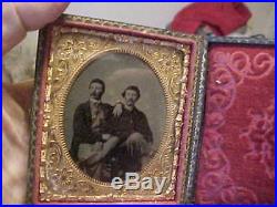 VINTAGE 1800's-1900's(3)Pcs. TINTYPE BK. & WT. PHOTOS (2) In FOLDING CASES, Males