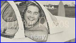 VTG 11x14 B&W Photo Man in Airplane Single Engine Plane FUN AVIATION Nostalgia