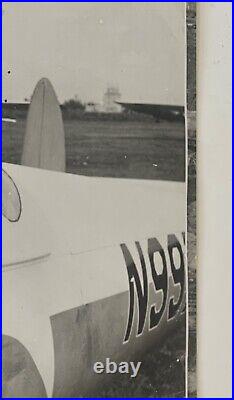 VTG 11x14 B&W Photo Man in Airplane Single Engine Plane FUN AVIATION Nostalgia