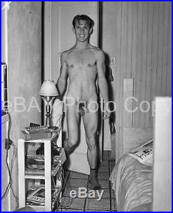 VTG 1942 LF PHOTO NEGATIVE 4 x 5 PHYSIQUE GAY INTEREST NUDE CASUAL LA 27-1