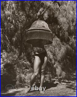 VTG Herb Ritts Print Model David With Lampshade Duotone Art Photo 1989 Mat 12x14