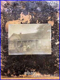 VTG Rare Prosperous African American Black Family Home Cabinet Card Glass Photo