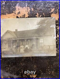 VTG Rare Prosperous African American Black Family Home Cabinet Card Glass Photo