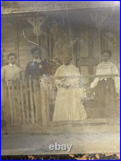 VTG Rare Prosperous African American Black Family Home Cabinet Card Glass Photo