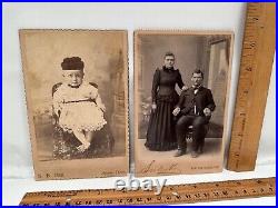 Victorian Antique Cabinet Card Wedding Photo Couple Portrait Baby Woman Family