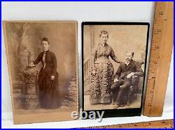 Victorian Antique Cabinet Card Wedding Photo Couple Portrait Baby Woman Family