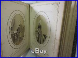 Victorian Postcard Album Portrait Photographs Vintage Leather Bound Book