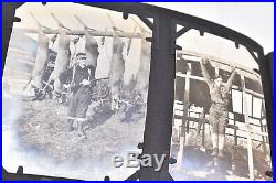 Vintage 116 BW pics photo album 1920s camping Hunting Cars Game Cabins Candids