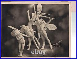 Vintage 1920s Antique Daguerre Chicago Children Fairies Silver Gelatin Photo