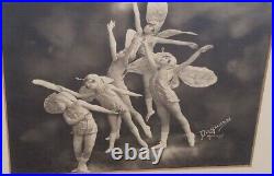 Vintage 1920s Antique Daguerre Chicago Children Fairies Silver Gelatin Photo