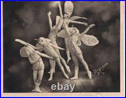 Vintage 1920s Antique Daguerre Chicago Children Fairies Silver Gelatin Photo