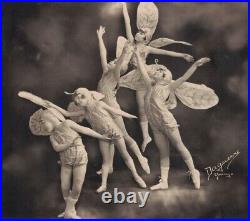 Vintage 1920s Antique Daguerre Chicago Children Fairies Silver Gelatin Photo