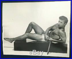 Vintage 8X10 B & W Beefcake Nude Handsome Male Studio Photograph