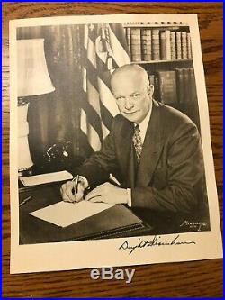 Vintage 8x10 B&W photo signed by Dwight D. Eisenhower