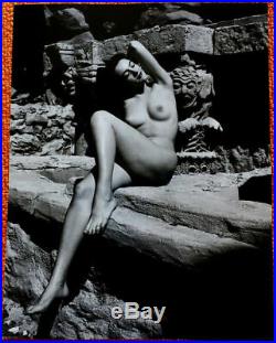 Vintage Andre de Dienes LARGE LADY Fine Art Nude Figure Photograph Water Nymph