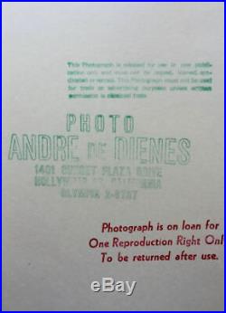 Vintage Andre de Dienes LARGE LADY Fine Art Nude Figure Photograph Water Nymph