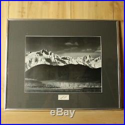 Vintage Ansel Adams Framed Print Winter Sunrise Sierra Nevada Photograph SIGNED