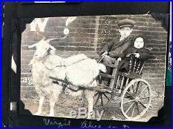 Vintage Antique B&W FAMILY PHOTO ALBUM with 500 People Tractors Dog Car Horse Cat