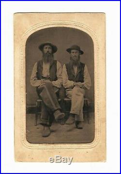 Vintage Antique Tintype Civil War Photo Confederate Dixie Rebel Warrior Soldiers