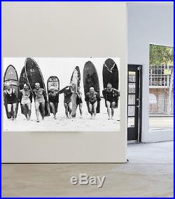 Vintage Art Surfing Surf Boards Print Canvas poster Beach Photo Black White L